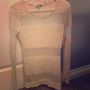 mesh and stretch “lace” top
